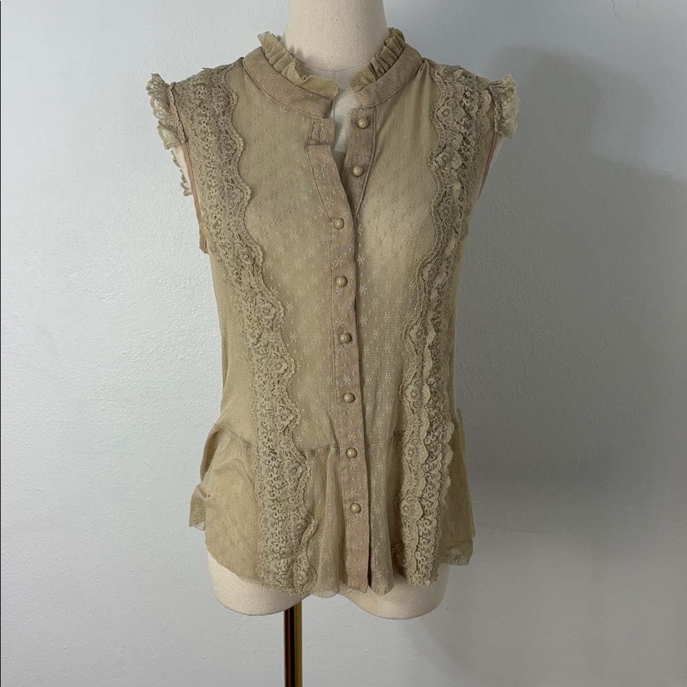 Xhilaration Women XL Lace Trim Sleeveless Top Boho Romantic Fairycore Whimsigoth